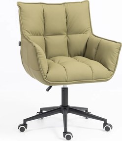 HR560K Scaun Khaki Piele Ecologica Premium Soft cu Bază Neagră