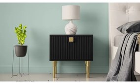 Noptieră DORSET 50x50 cm negru/auriu