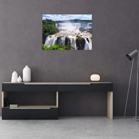 Tablou pe sticlă cu cascadele Iguass (70x50 cm)