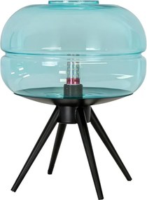 Lampa de masa LUX sticla albastra si otel negru