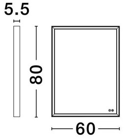 Oglinda baie cu iluminat LED IP44 Ambor, 60x80cm
