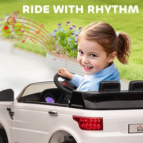 HOMCOM Mașinuță Electrică pentru Copii cu Motor Dublu, Suspensie și Telecomandă, 110x68x52 cm, Alb | Aosom Romania