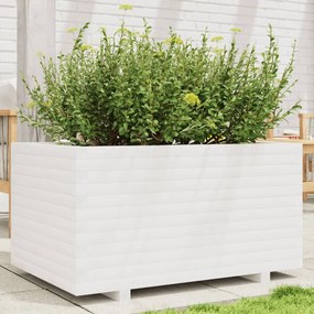 vidaXL Jardinieră de grădină, alb, 90x60x49,5 cm, lemn masiv de pin