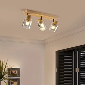Brilagi - Aplica spot HYGGE 3xE14/15W/230V lemn/sticlă fumurie