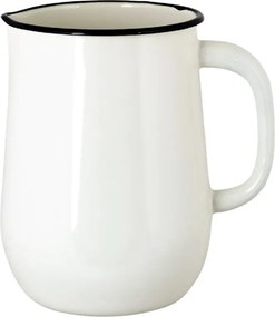 Carafă vintage din oțel emailat, alb offwhite, Ø14,5×H20 cm, 2,5L, „Emil's Enamel"