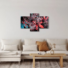 Tablou abstract cu flori exotice (90x60 cm)