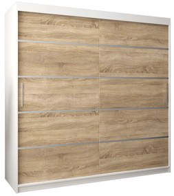 Dulap de haine 250 cm Verika 1 250 (alb + stejar sonoma). 1063745