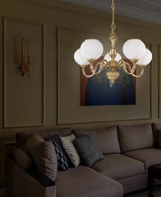 Candelabru din alama cu 5 brate design italian 9350