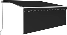 vidaXL Copertină retractabilă manual cu stor, antracit, 3x2,5 m