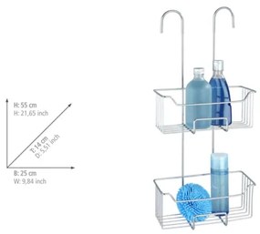 WENKO 24758100 - Poliță de duș MILO 25x55 cm argintie/transparentă