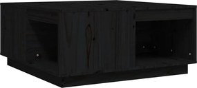 vidaXL Măsuță de cafea, negru, 80x81x36,5 cm, lemn masiv de pin