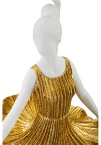 Veioză albă/aurie cu abajur textil (înălțime 90,5 cm) Dancer – Mauro Ferretti