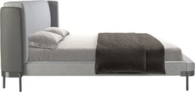 Pat dublu tapitat design LUX Light grey 180x200cm