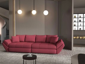 Canapea extensibilă dumonde cu ladă de depozitare si sezut confortabil din spuma high-density, Loana Enjoy Rosu 300x100 cm