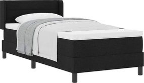 vidaXL Pat cu arcuri cu saltea Negru 200 x 100 cm țesătură