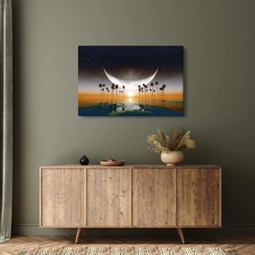 Tablou- Luna deasupra palmierilor (90x60 cm)