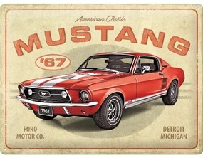 Placă metalică Ford Mustang - GT 1967 Red