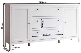 Comodă 2D3S, alb, OLJE