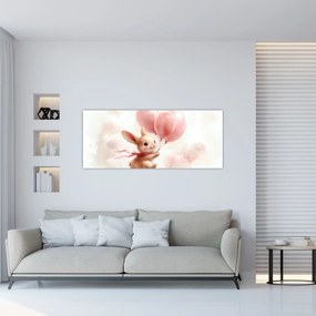 Tablou - Iepuraș cu Baloane (120x50 cm)
