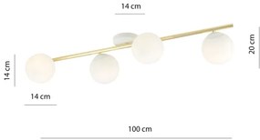 Plafonieră SPLENDI 4xE14/10W/230V alb/auriu