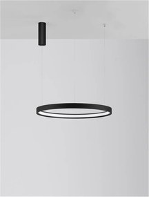 Lustra LED suspendata design modern circular PERRINE D-60cm neagra