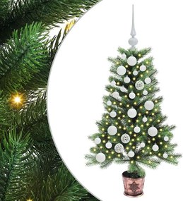 vidaXL Brad de Crăciun cu 150 LED cu suport Verde 90 cm PE