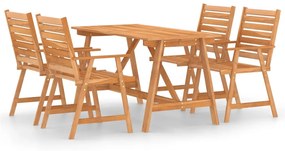 3057844 vidaXL Set mobilier de grădină, 5 piese, lemn masiv de acacia