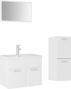 vidaXL Set mobilier de baie, alb, lemn prelucrat