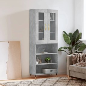 vidaXL Dulap înalt, gri beton, 69,5x34x180, lemn compozit