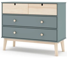 Comodă de copii verde prăfuit 100x81x40 cm Estefania – Marckeric