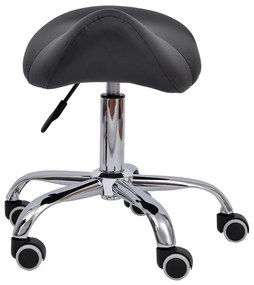 HOMCOM Scaun Ergonomic pentru Coafură, Reglabil, Tip Șa, Confort Superior, Negru | Aosom Romania