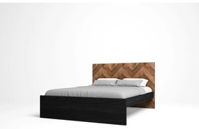 Pat matrimonial negru/natural 160x200 cm Gio – Marckeric