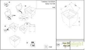 Aplica de exterior cu protectie IP54, 10x10cm, Fulton negru MYO572WL-L6B