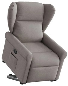 vidaXL Fotoliu rabatabil cu ridicare pe verticală, gri taupe, textil