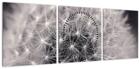 Tablou cu păpădie (cu ceas) (90x30 cm)