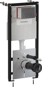 Rezervor incastrat Omnires StrongFrame ECO pentru vas WC suspendat si clapeta de actionare Steel-R45 finisaj antracit periat