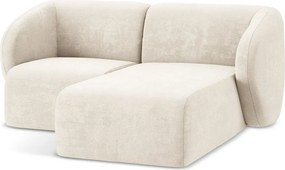 Colțar bej cu tapițerie din chenille (cu colț pe partea dreaptă/cu șezlong) Lani – Makamii