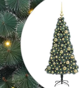 vidaXL Pom de Crăciun artificial pre-luminat cu set de bile 120 cm PET