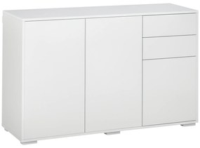 HOMCOM Bufet Comodă Antric, 2 Sertare, Push-Click, 117 cm x 36 cm x 74 cm, Alb | Aosom Romania