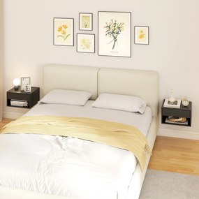 HOMCOM Set de 2 noptieri montate pe perete, sertar, compartiment deschis, blat, 37 x 32 x 21 cm, negru | Aosom Romania