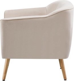 Fotoliu de design, ţesătură Velvet bej/natur, VIODA