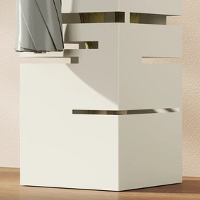 HOMCOM Suport de Umbrele Autoportant Pătrat din Metal cu 4 Cârlige, Bej | Aosom Romania