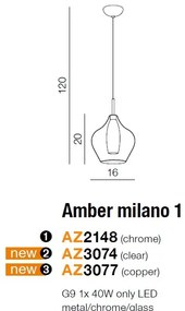 Pendul modern AMBER MILANO 1 clar ZZ AZ3074