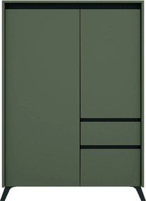 Comoda LOUNGE 4, verde/negru, PAL, 95x45x152.5 cm