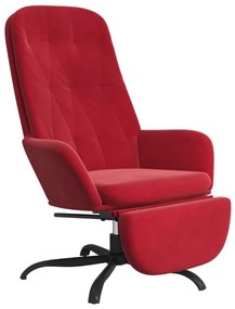 3097646 vidaXL Scaun de relaxare cu taburet, roșu vin, catifea