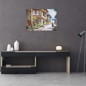 Tablou pe sticlă - Satul filipinez, Asia (70x50 cm)