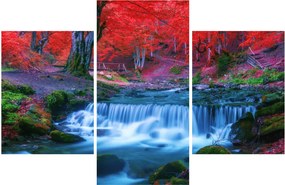 Tablou - Cascada în pădurea roșie (90x60 cm)