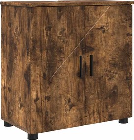 vidaXL Dulap de Baie cu depozitare Stejar fumuriu 61 x 35 x 64 cm