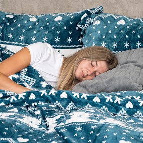 Lenjerie de pat din microflanel 4Home Nordic love, 140 x 220 cm, 70 x 90 cm