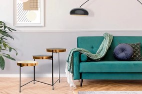 Masuta de cafea rotunda din metal Morrison 30,5x96,5x60,5 cm crem/mov/gri